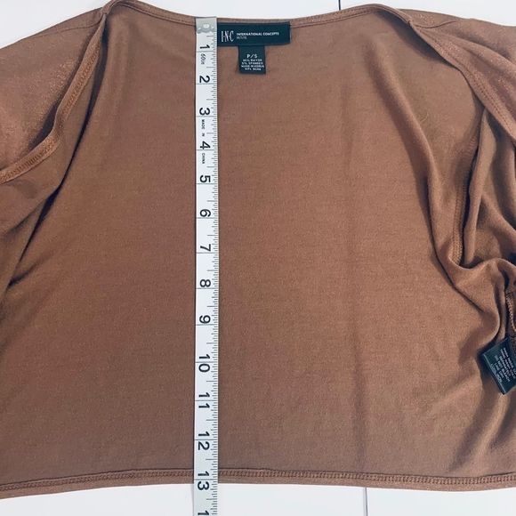 EUC INC Cardigan Set Brown Sequins Trim Petite Small - Picture 7 of 7